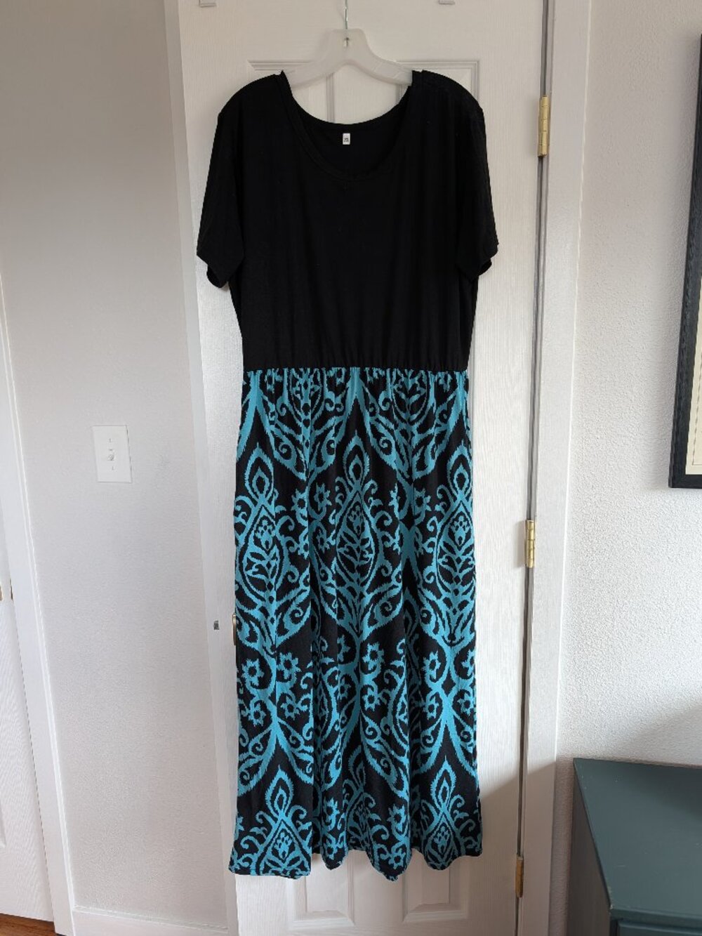Black and Turquoise Maxi Dress
